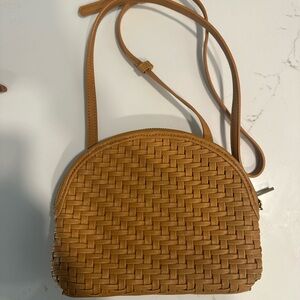 Anthropologie  Tan Woven Crossbody Bag